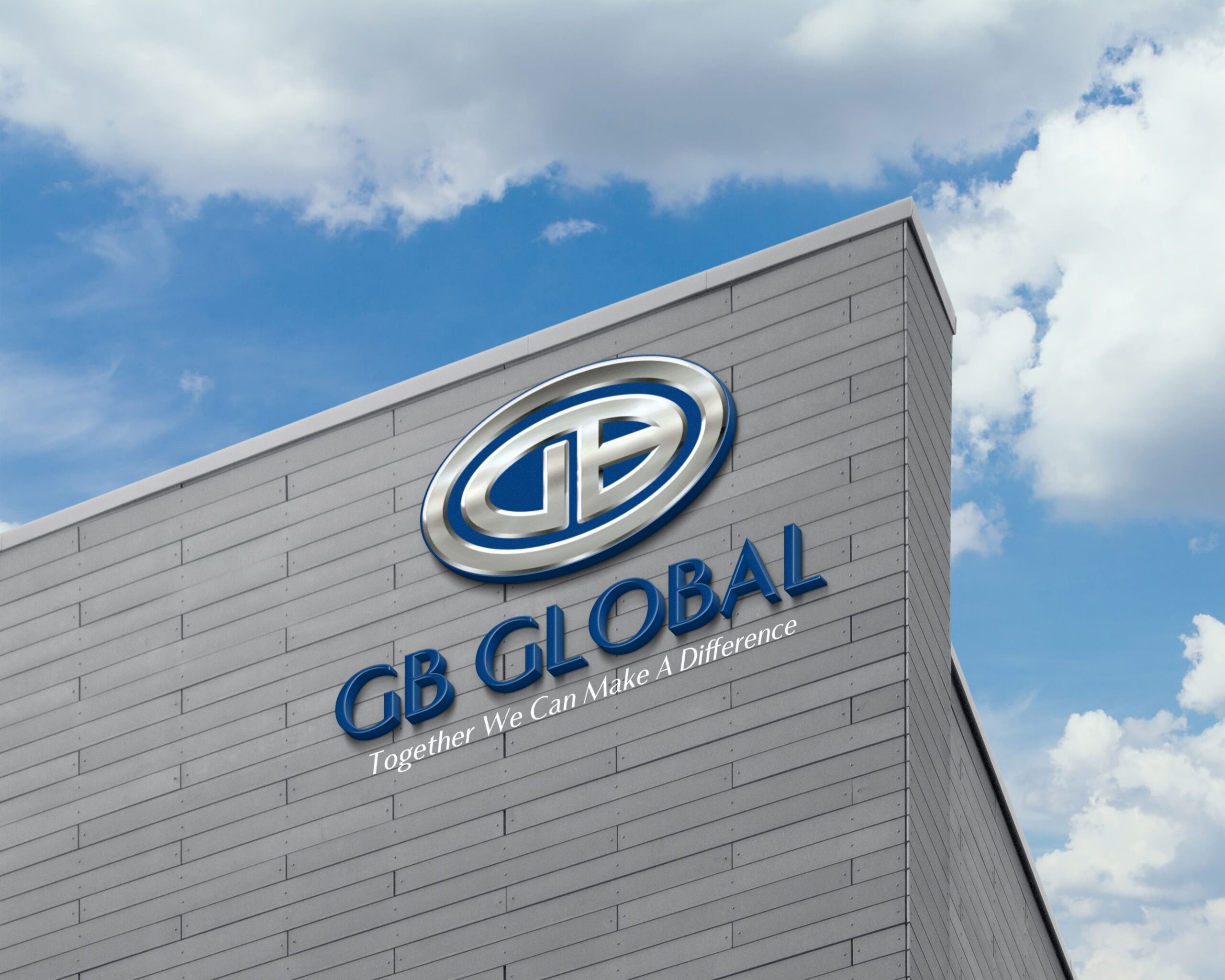 Free 3D Logo Sign on Building Facade Wall Mock-Up